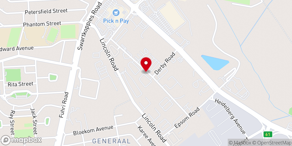 Map showing location of Alberton Methodist Church