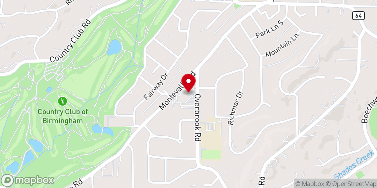 Map showing location of Mountain Brook Baptist Church