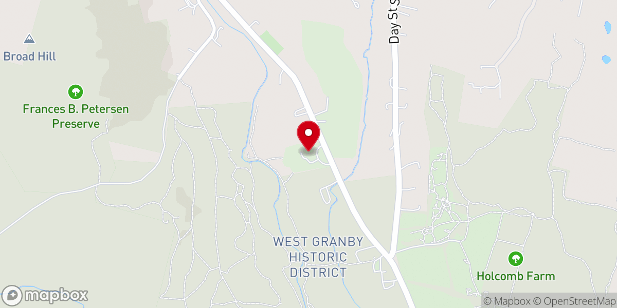 Map showing location of West Granby United Methodist Church