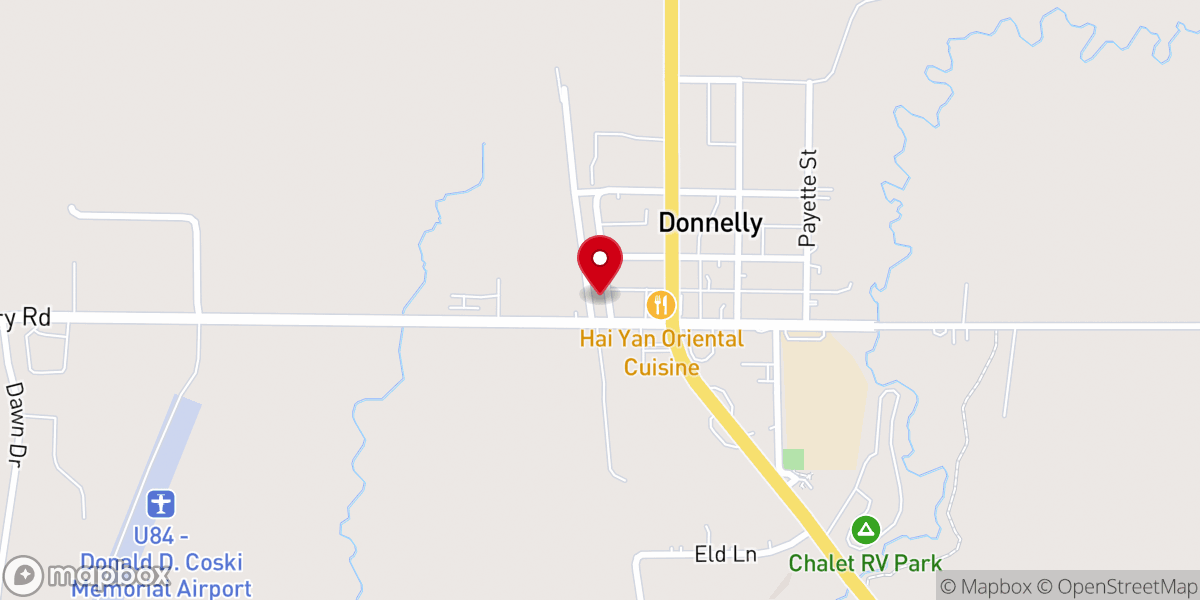 Map showing location of Donnelly Bible Church - Food Distribution Center