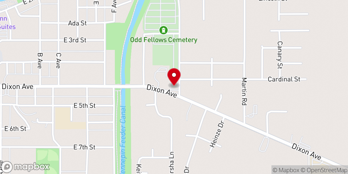 Map showing location of Liberty Baptist Church