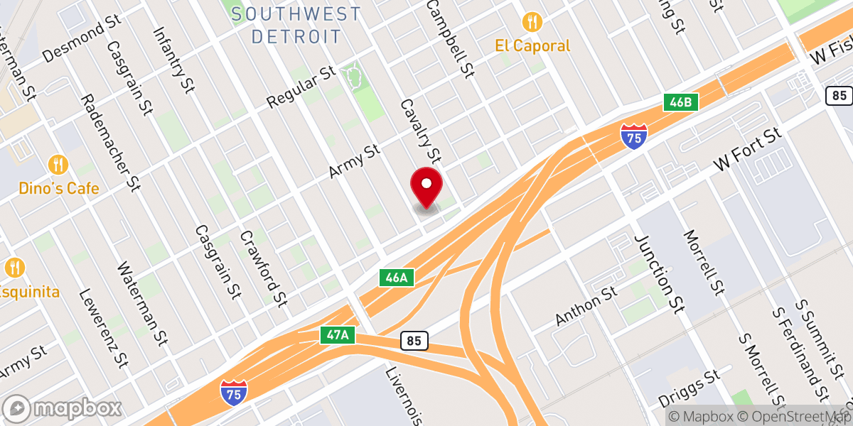 Map showing location of Military Avenue Evangelical