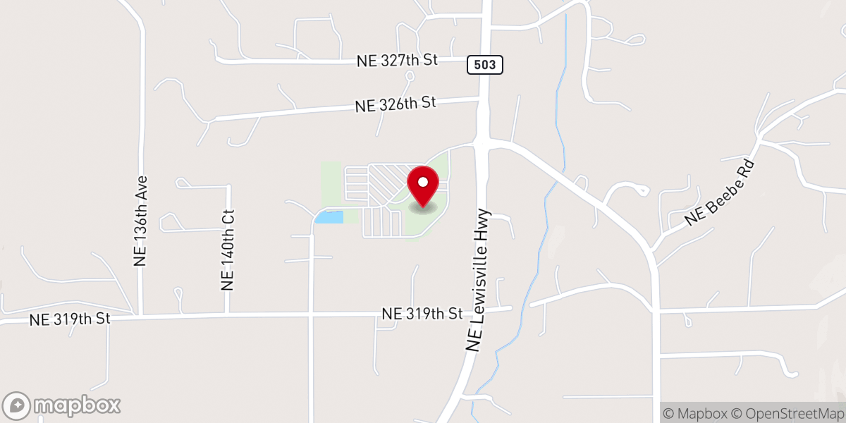 Map showing location of Old Apostolic Lutheran Church of Lewisville