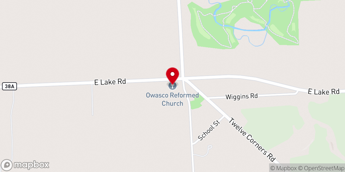 Map showing location of Owasco Reformed Church