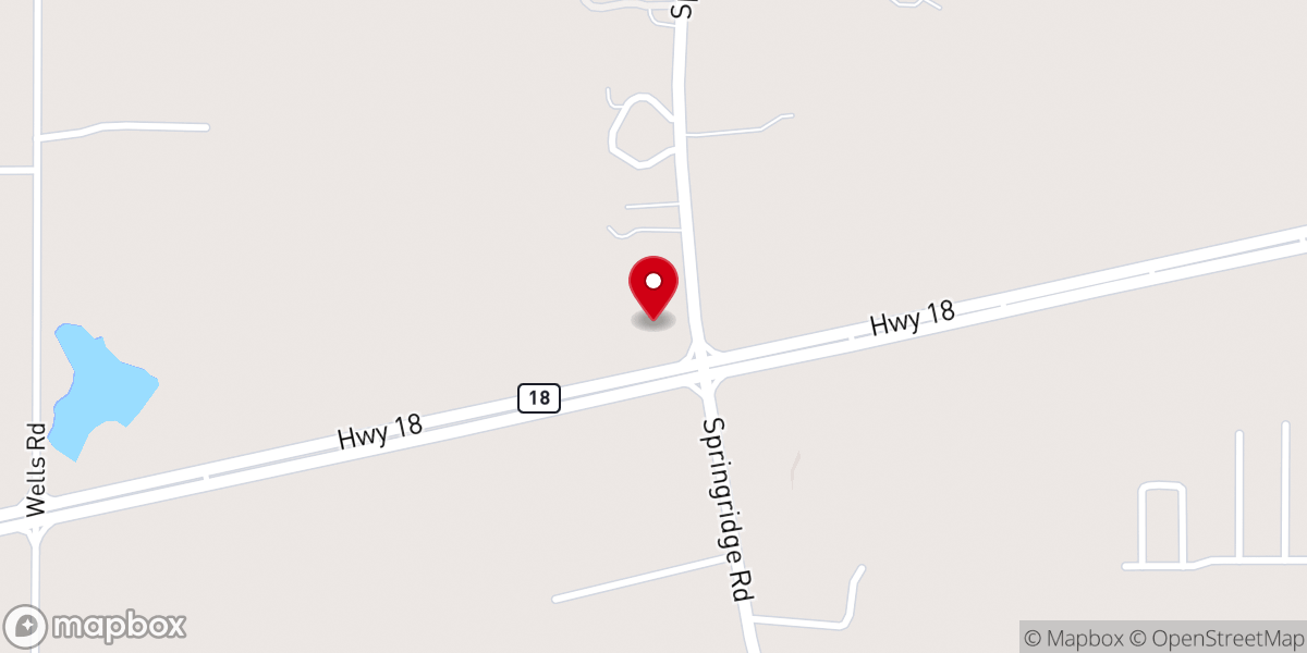 Map showing location of Springridge Pentecostal Church
