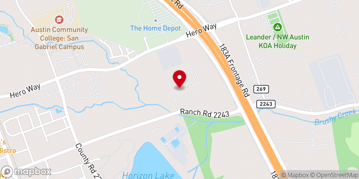 Map showing location of First Baptist Church Leander
