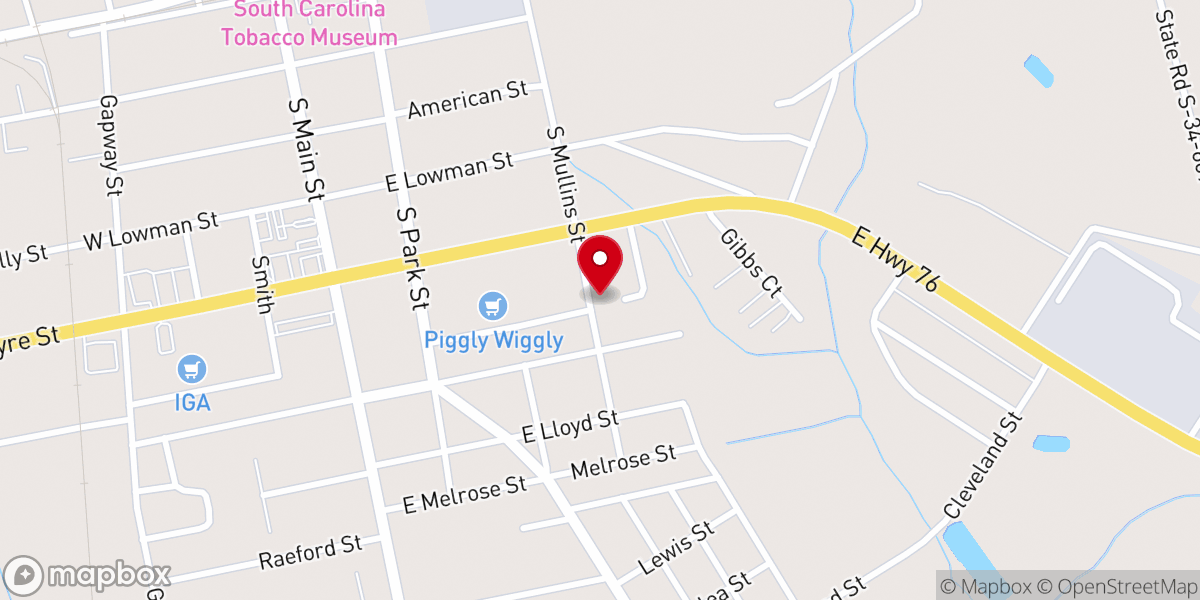 Map showing location of Marion Baptist Association