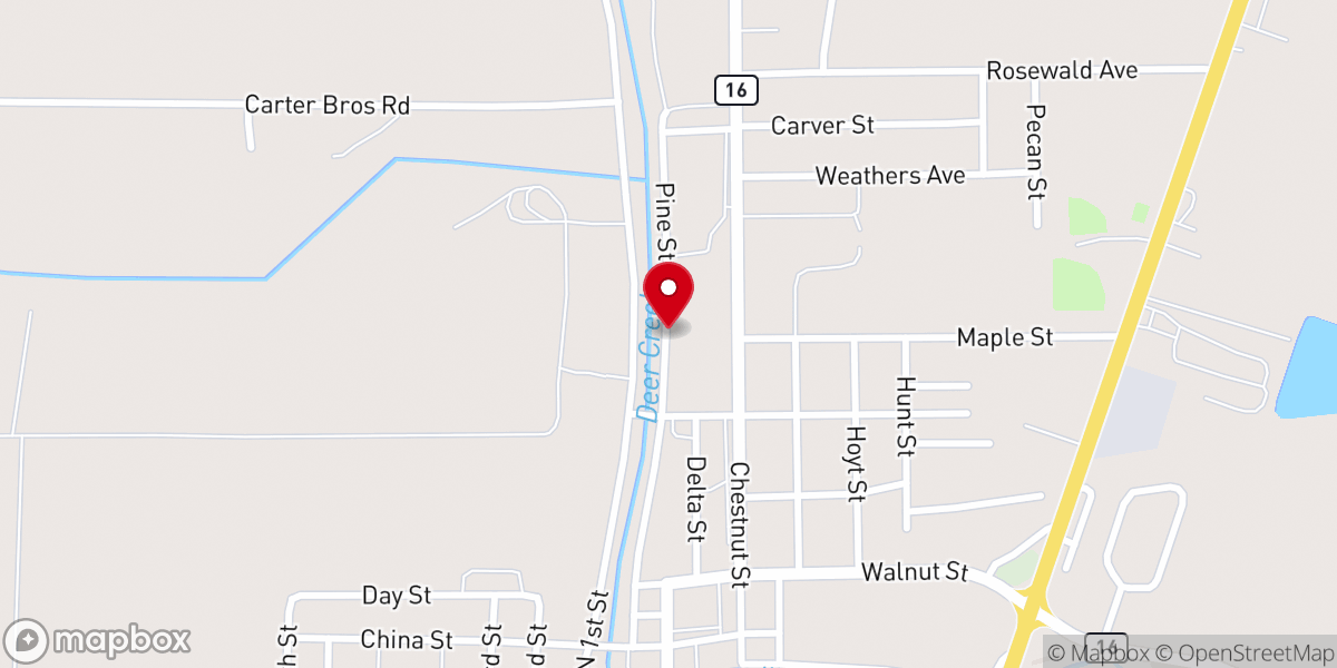 Map showing location of Mississippi Christian Family