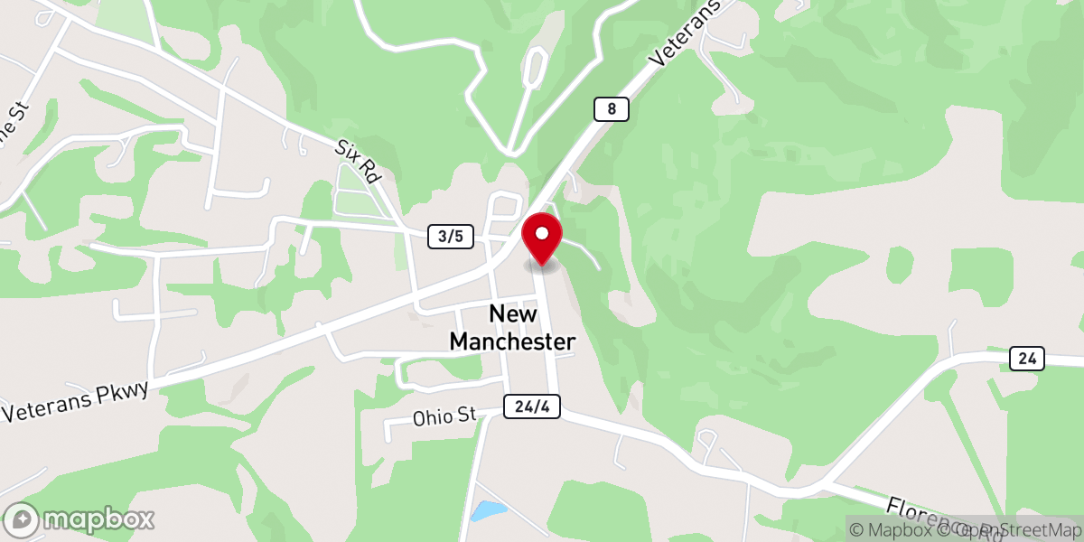 Map showing location of New Manchester Christian Ch