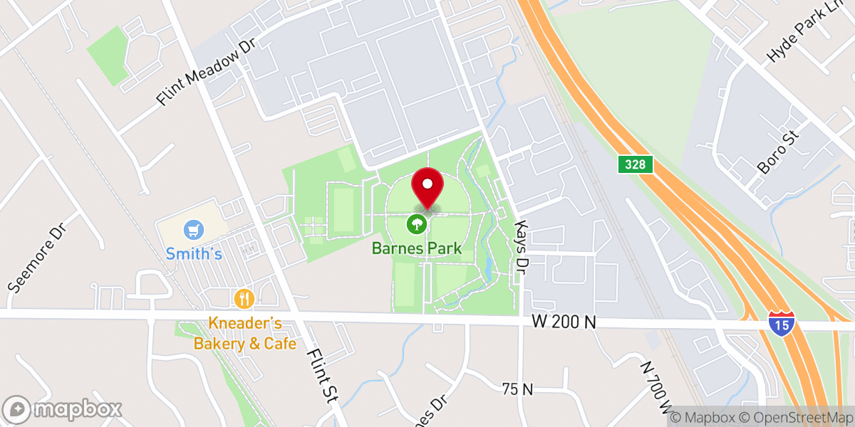 Map showing location of Barnes Park
