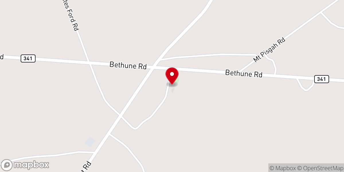Map showing location of Mt Olive Baptist Church