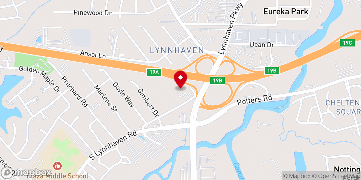 Map showing location of First Lynnhaven Baptist Church