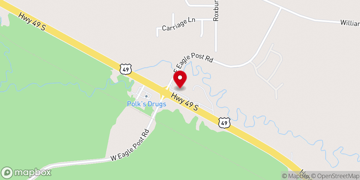 Map showing location of Jerry's Catfish House