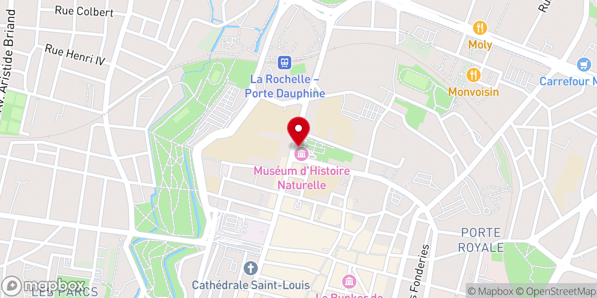 Map showing location of Muséum d'Histoire naturelle de La Rochelle