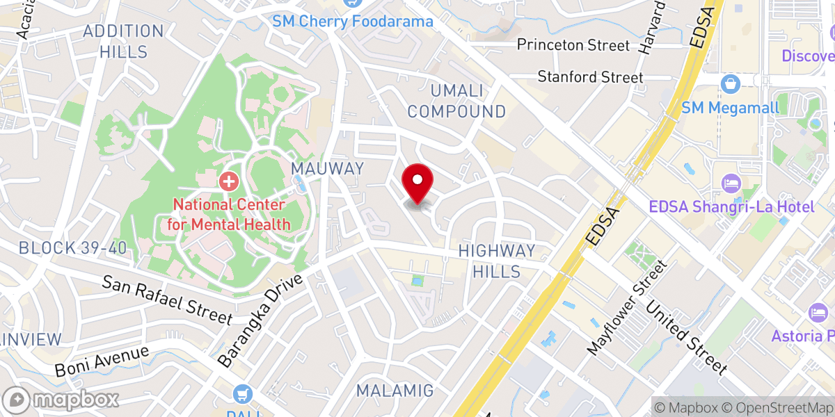 Map showing location of Our Lady of Fatima Parish Church - Highway Hills, Mandaluyong City (Archdiocese of Manila)
