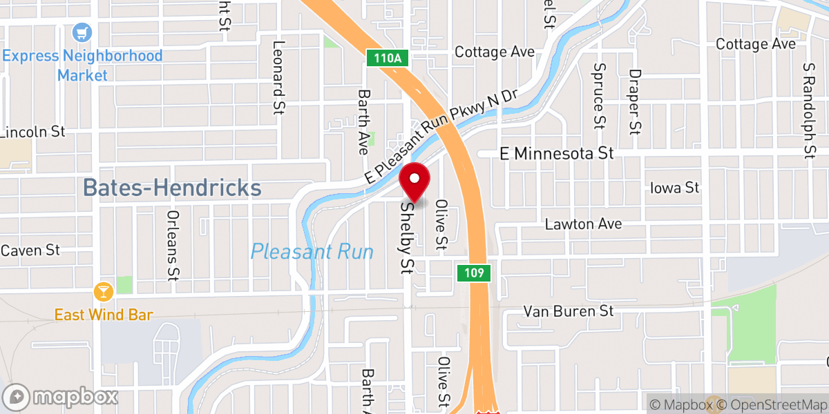 Map showing location of St. Mark AME Zion Church