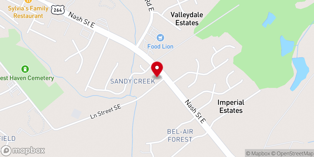 Map showing location of Rountree Missionary Baptist Church
