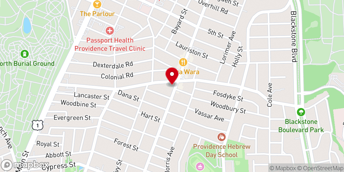 Map showing location of Mount Hope Community Baptist Church