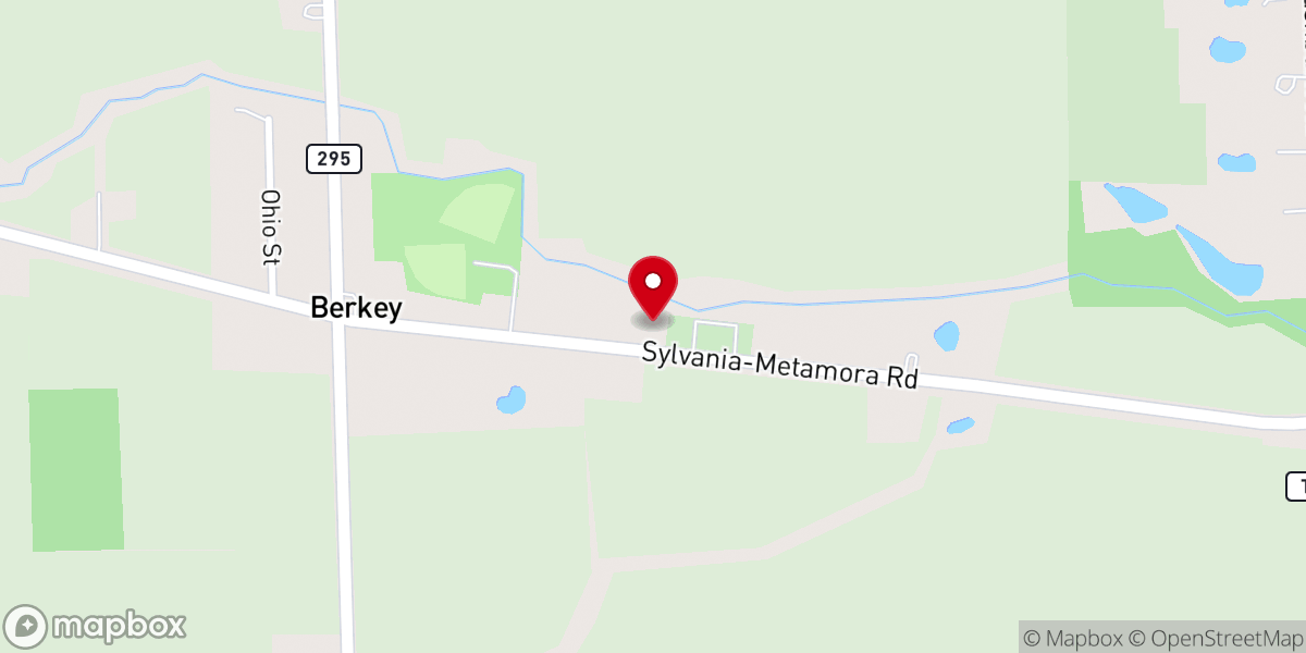 Map showing location of Berkey Christian Church