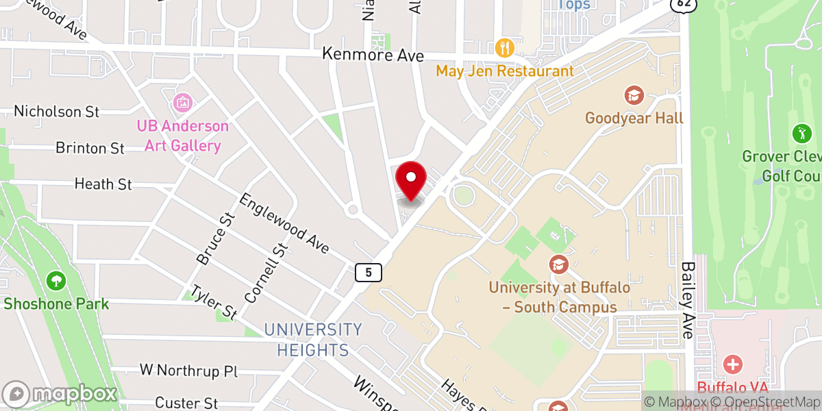 Map showing location of University Presbyterian Church
