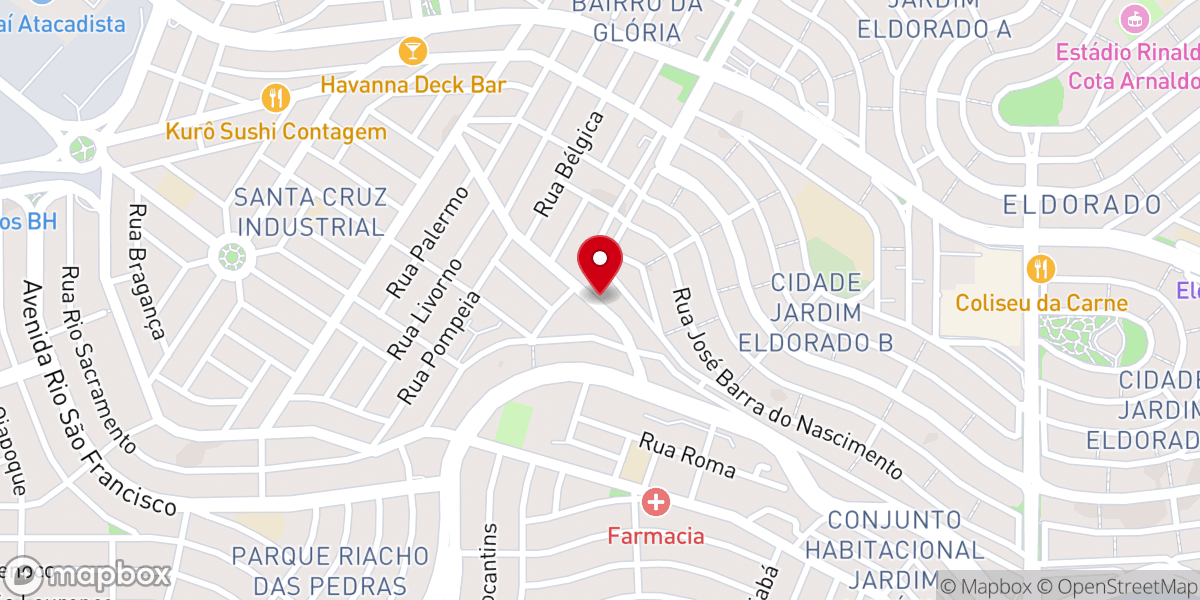 Map showing location of Igreja Batista Semeando