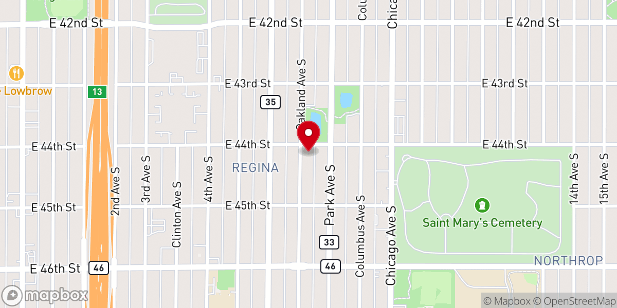 Map showing location of Lakes Apostolic Church