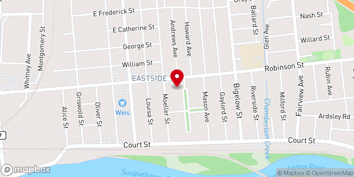 Map showing location of Grace Baptist Church