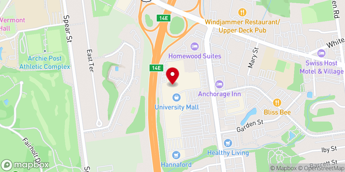 Map showing location of University Mall