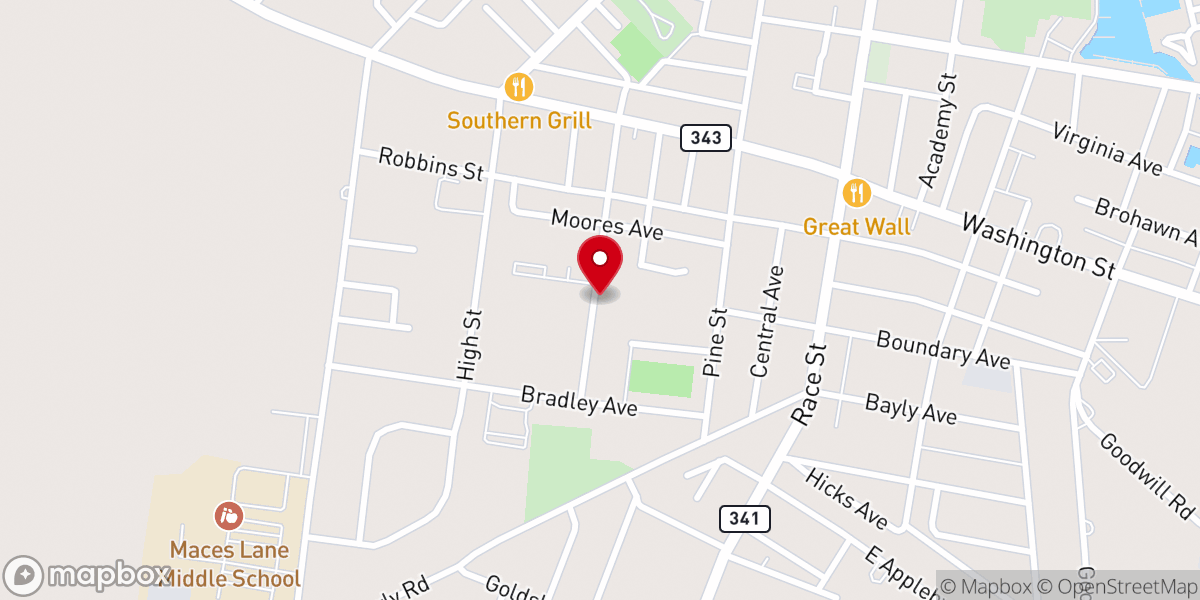 Map showing location of United Missionary Baptist Church