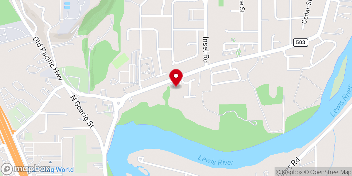Map showing location of Woodland First Baptist Church