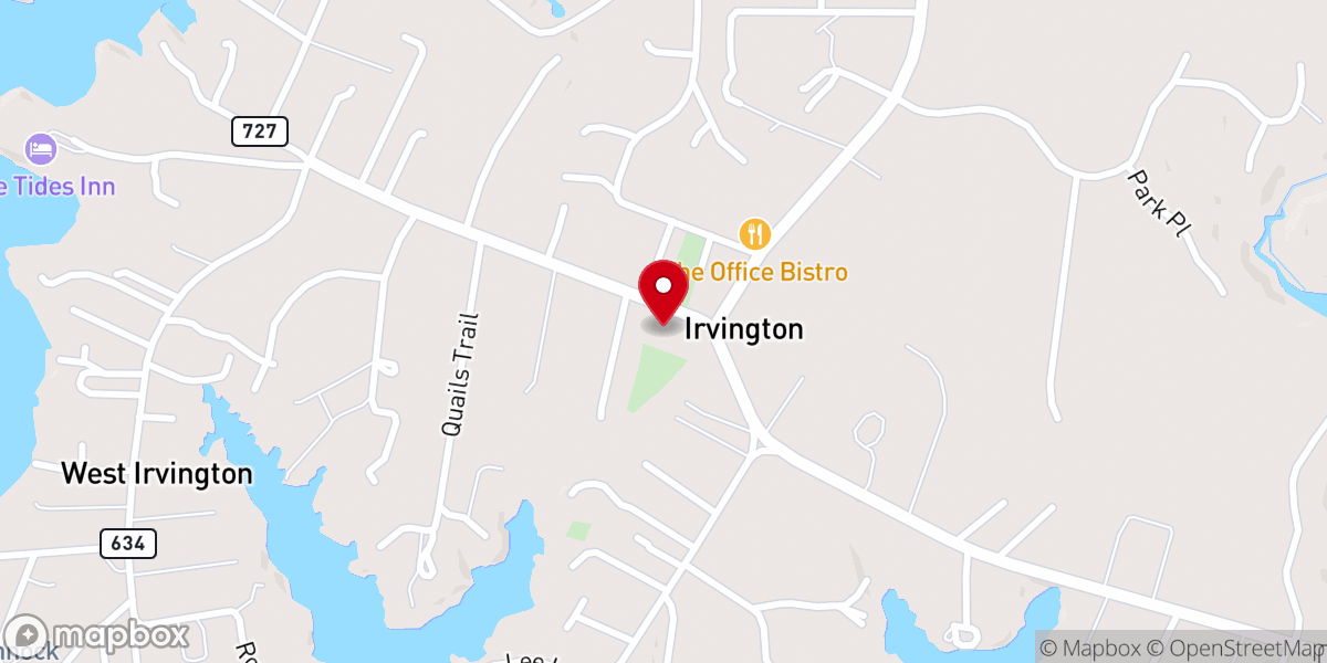 Map showing location of Irvington Baptist Church