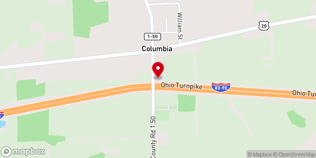 Map showing location of Columbia Church of Christ