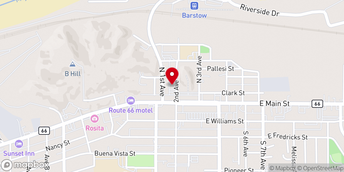 Map showing location of Iglesia de Dios Pentecostal M.I., Barstow