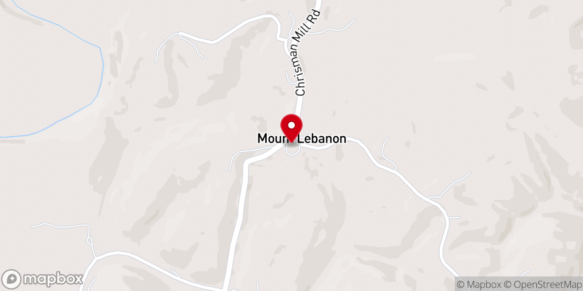 Map showing location of Mt. Lebanon United Methodist Church