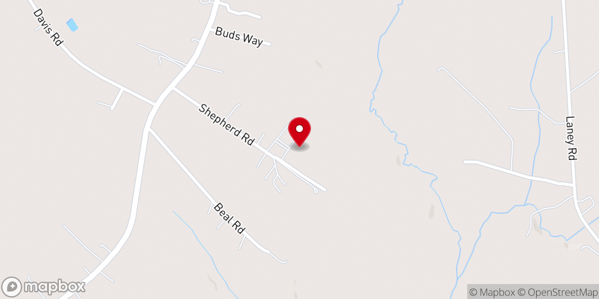 Map showing location of Catawba Valley Baptist Church