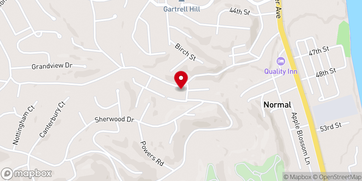 Map showing location of Blackburn Avenue Baptist Church