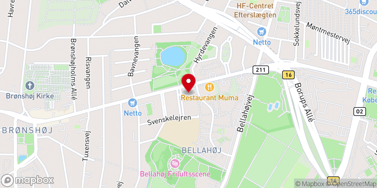 Map showing location of Bellahøj Kirke