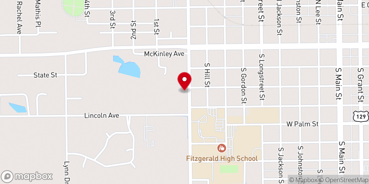 Map showing location of Church of Christ
