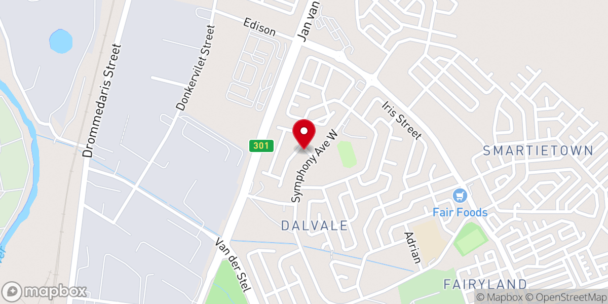 Map showing location of Paarl Pentecostal Church