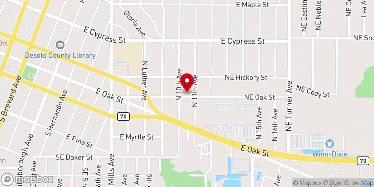 Map showing location of Faith Community Worship Center and Christian Academy