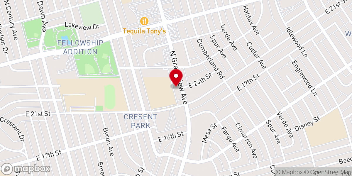 Map showing location of Church of God Grandview