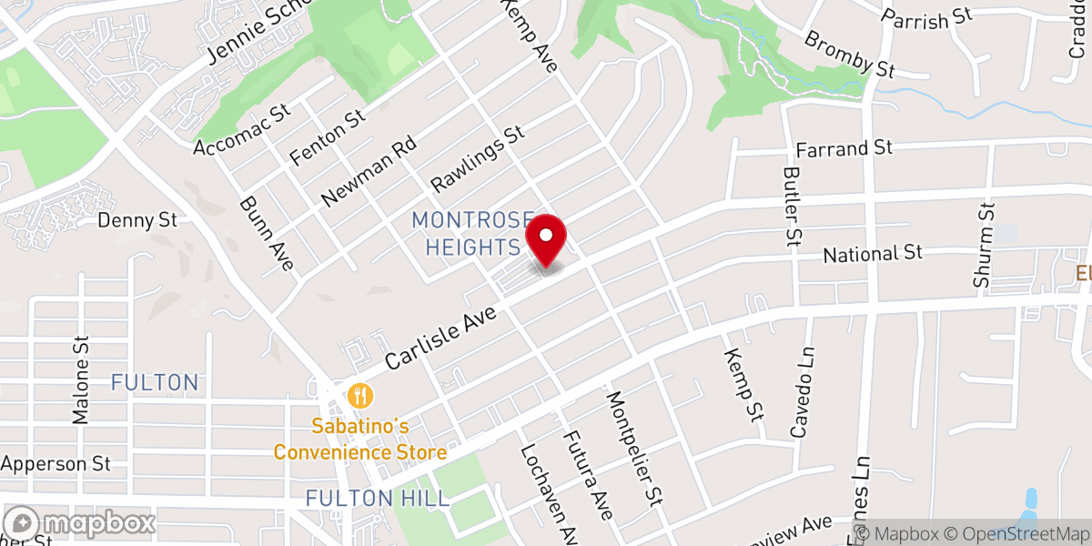 Map showing location of Carlisle Avenue Baptist Church