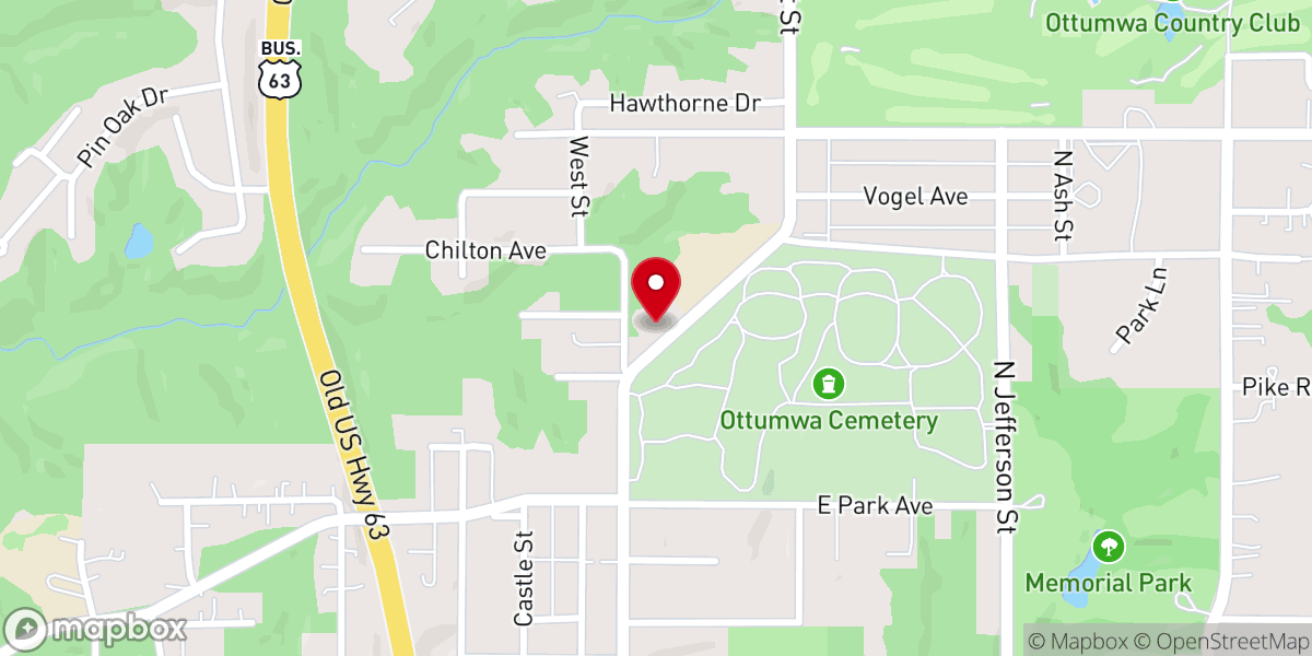 Map showing location of North Court Baptist Church