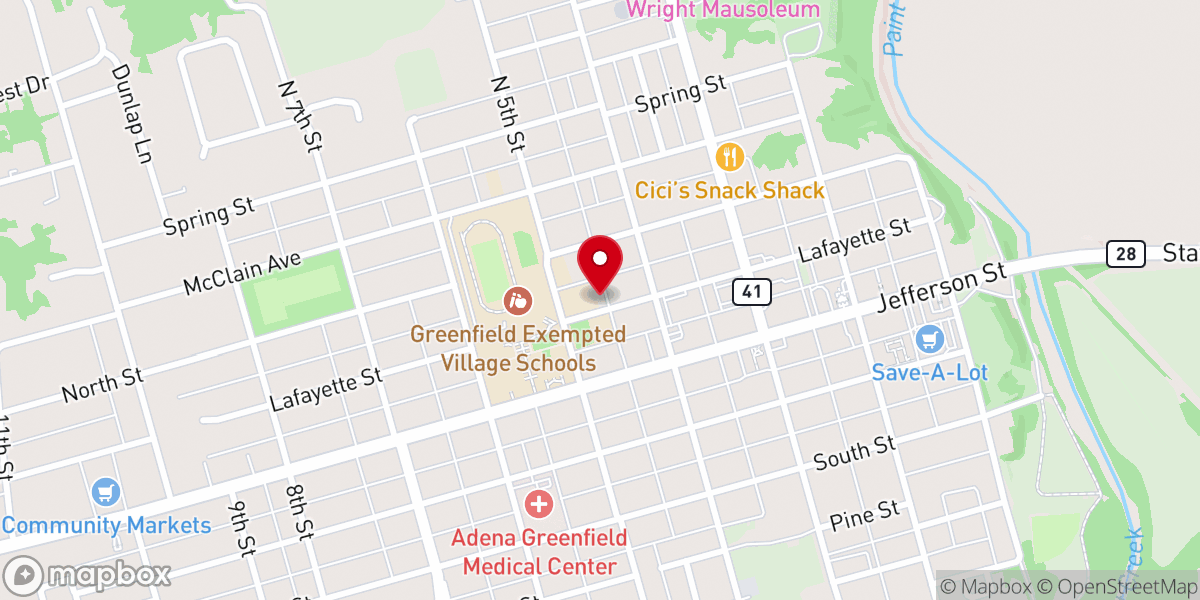 Map showing location of Shiloh Baptist Church