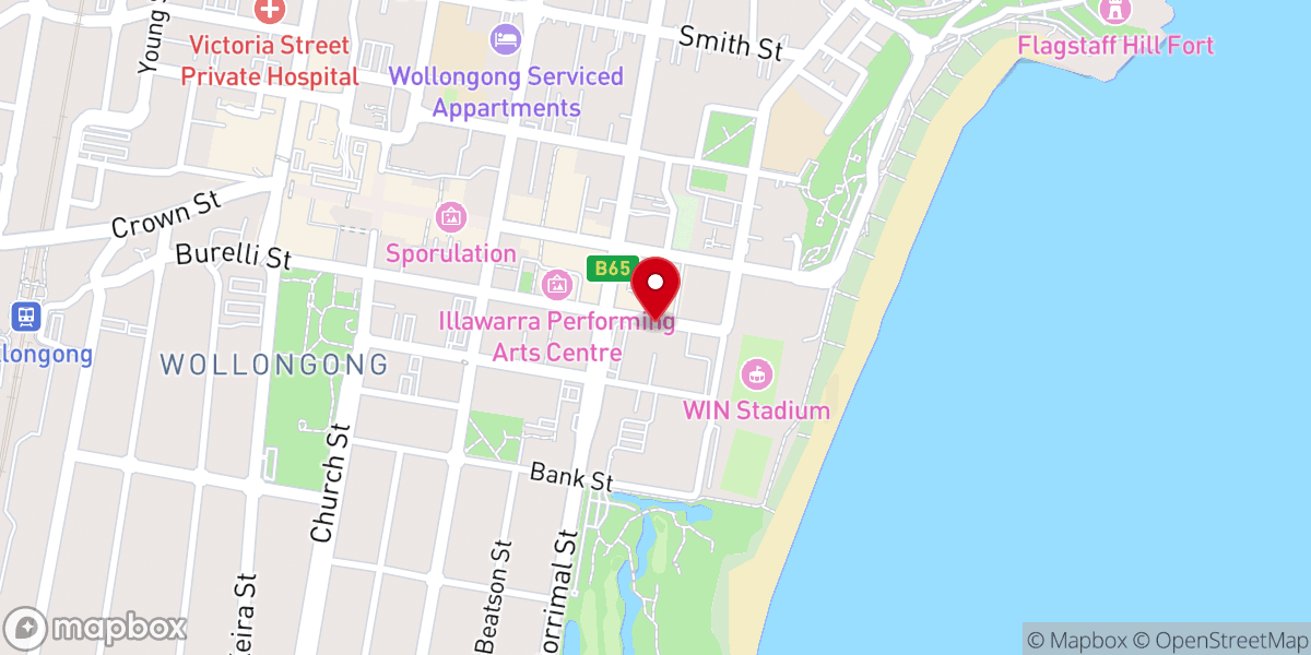 Map showing location of Wollongong Salvos