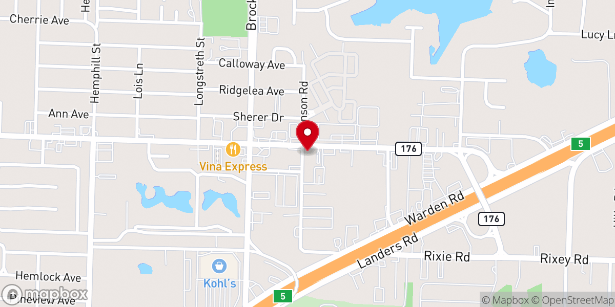 Map showing location of Clayton Chapel Baptist Church