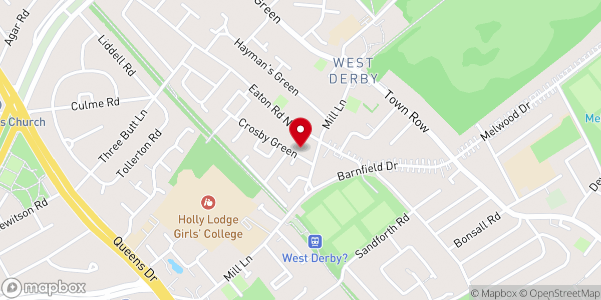 Map showing location of West Derby Methodist Church