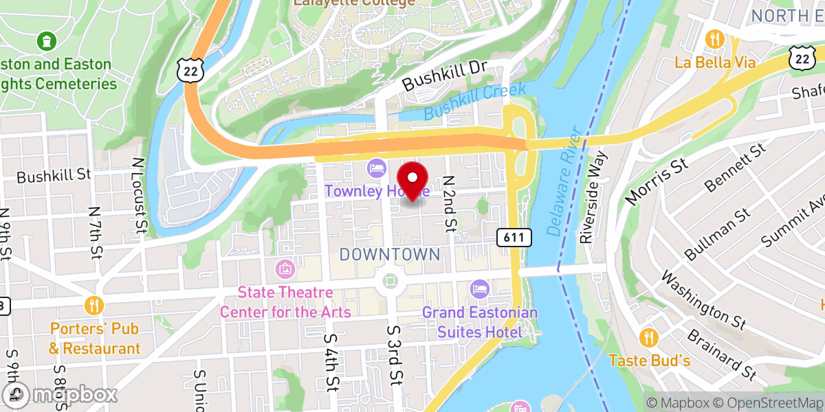 Map showing location of Trinity Episcopal Church