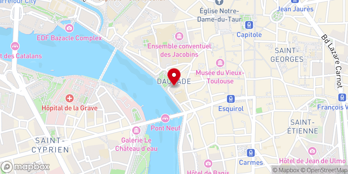 Map showing location of Basilique Notre-Dame de la Daurade