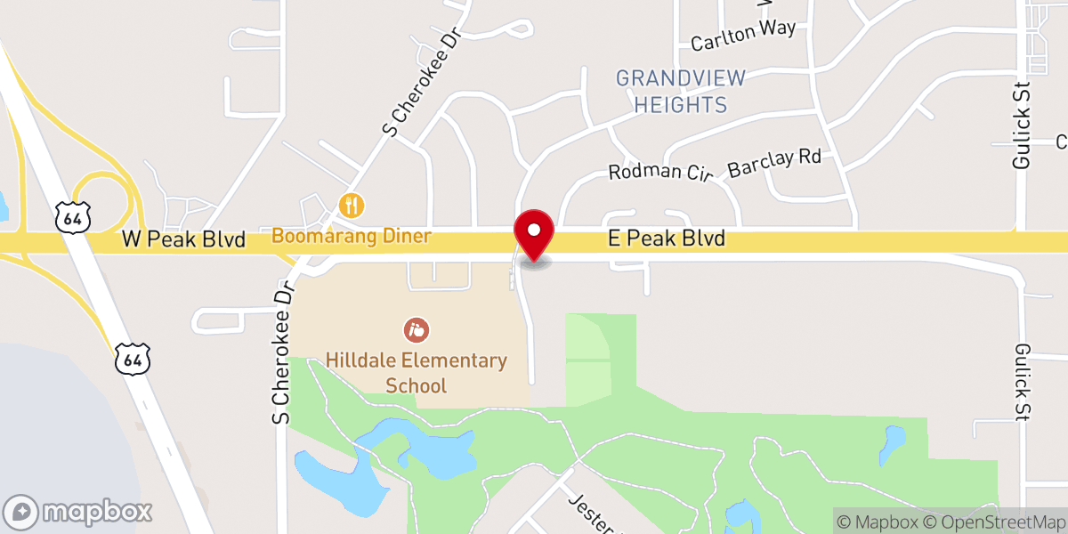 Map showing location of Grandview Chapel